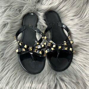 EUC Link Black Studded Flip Slop sz 3